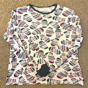 Burt’s Bees Mitten Holiday Pajama Top - Size Large